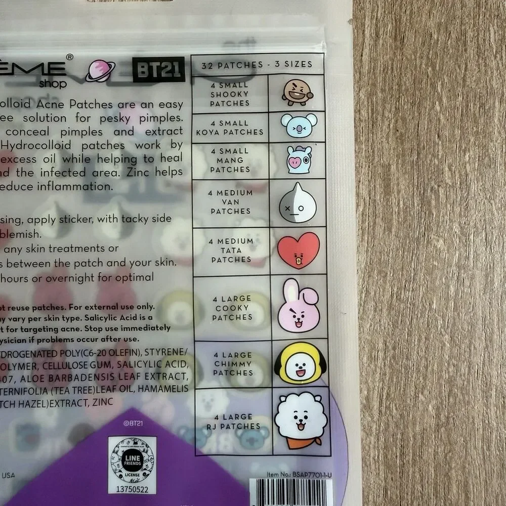 (SET of 2) The Creme Shop BT21 Acne Pimple Patches | Protect & Heal Blemishes